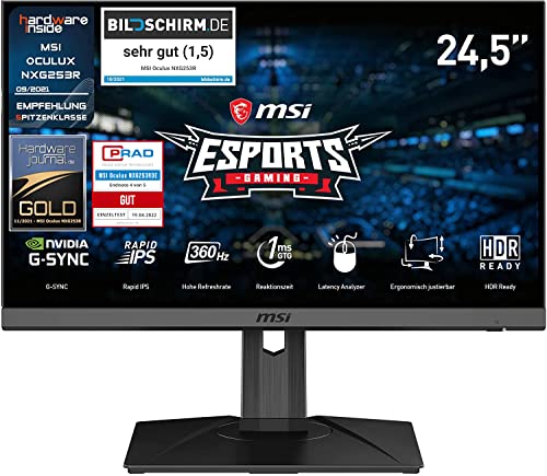 MSI Oculux NXG253RDE 24,5 Zoll FHD Esports Gaming Monitor - 1920x1080...