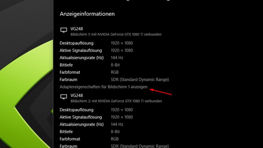Anleitung 144Hz Monitor unter Windows 10 richtig einstellen