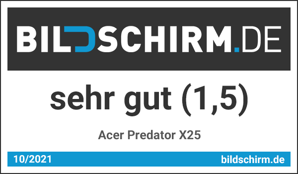 Acer Predator x25 Testsiegel Bildschirm.de Award