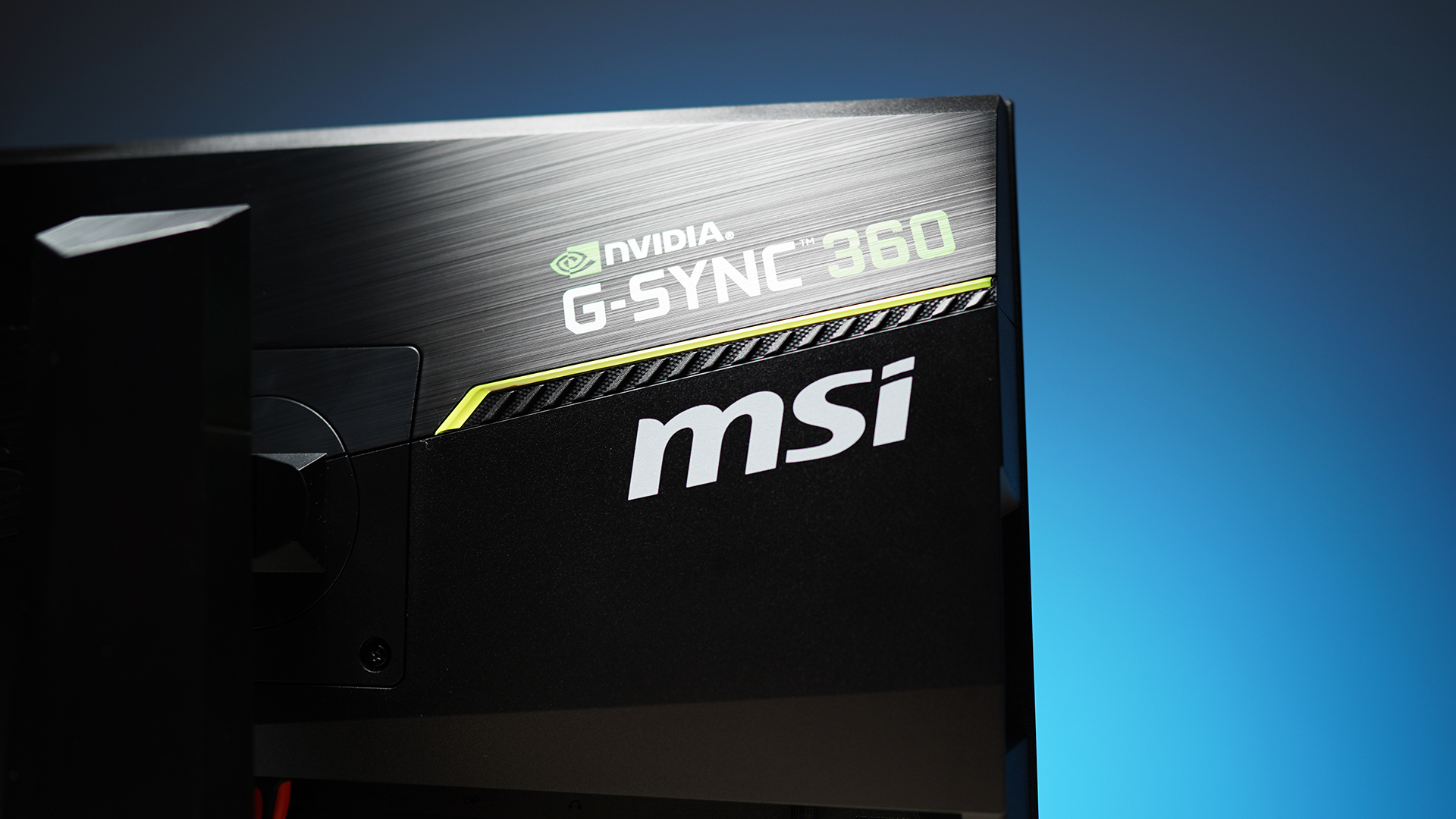 MSI Oculux NXG253R - Design MSI Nvidia G-Sync 360 Logo mit RGB LEDs