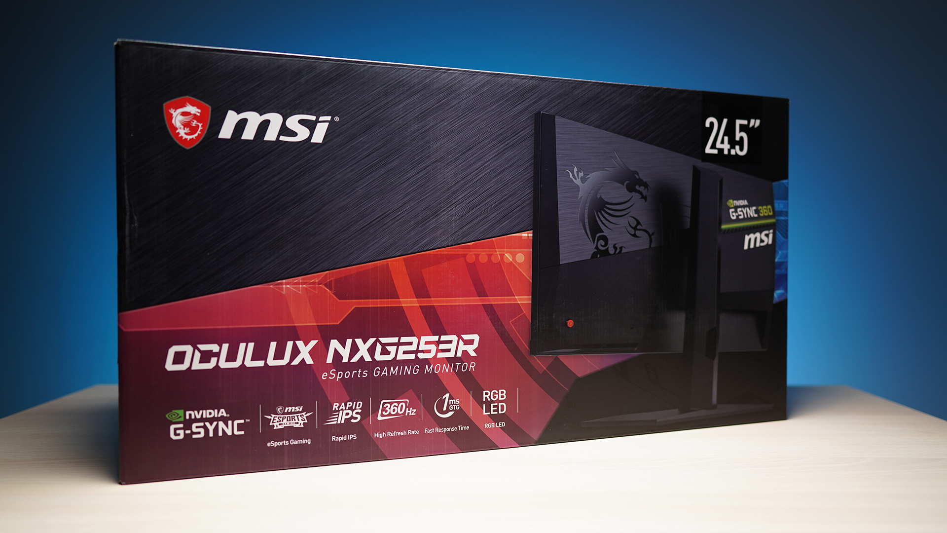 MSI Oculux NXG253R Test - Verpackung