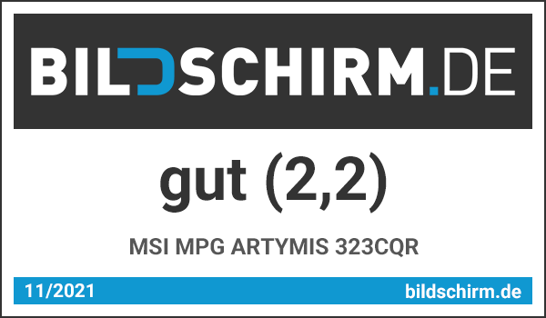 MSI MPG ARTYMIS 323CQR Bildschirm.de Testsiegel