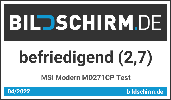MSI Modern MD271CP testsiegel Bildschirm.de