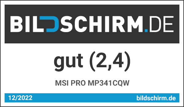 MSI PRO MP341CQW Testsiegel Bildschirm.de