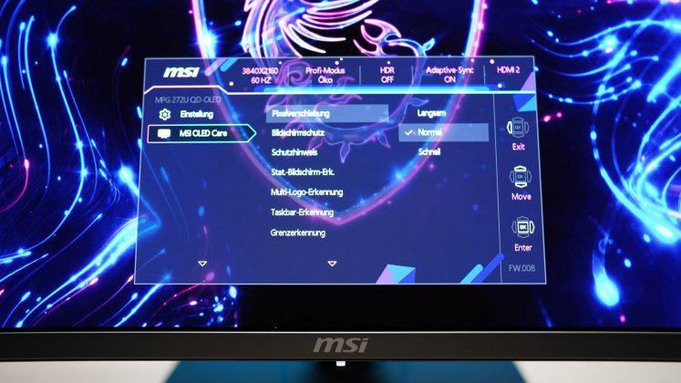 MSI MPG 272URX QD-OLED Fotos vom OSD